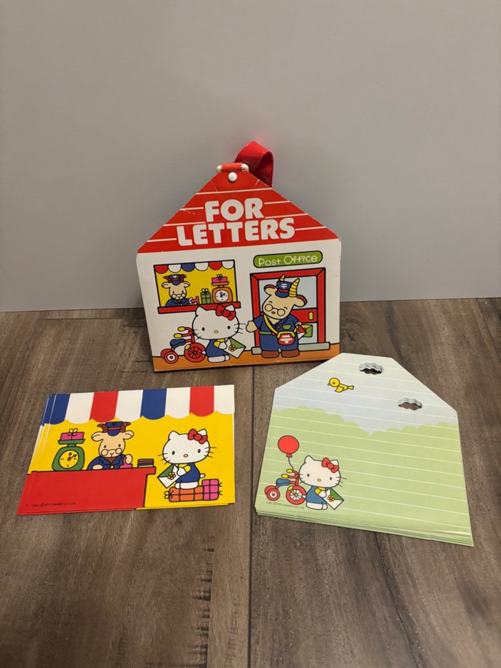 Vintage Sanrio 1976 Hello Kitty LETTER PAPER FOLDER w Strap Stationery JAPAN